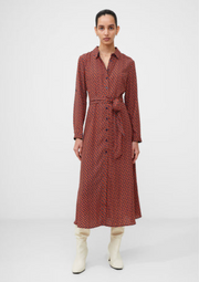 Abstract-Belted-Midi-Shirt-Dress