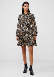 Leopard-Print-Belted-Shirt-Mini-Dress