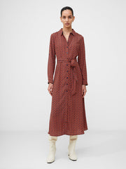 Abstract-Belted-Midi-Shirt-Dress