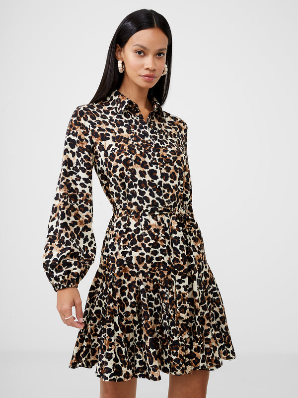 Leopard-Print-Belted-Shirt-Mini-Dress