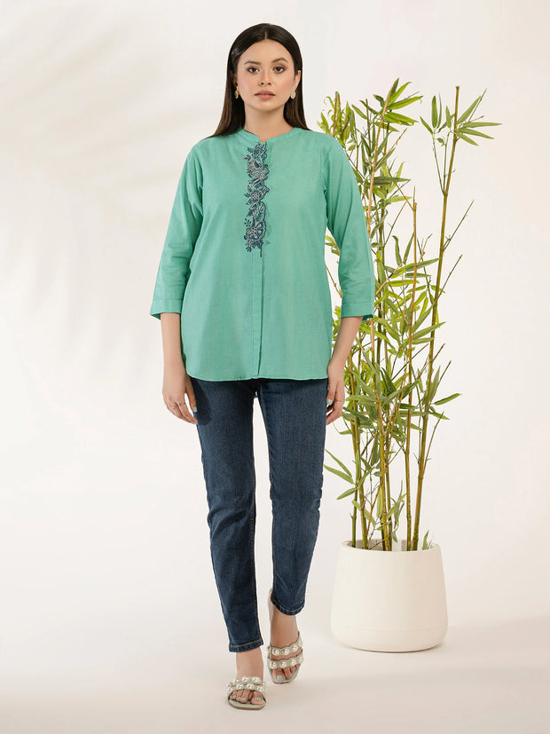 Texture Lawn Embroidered Kurti