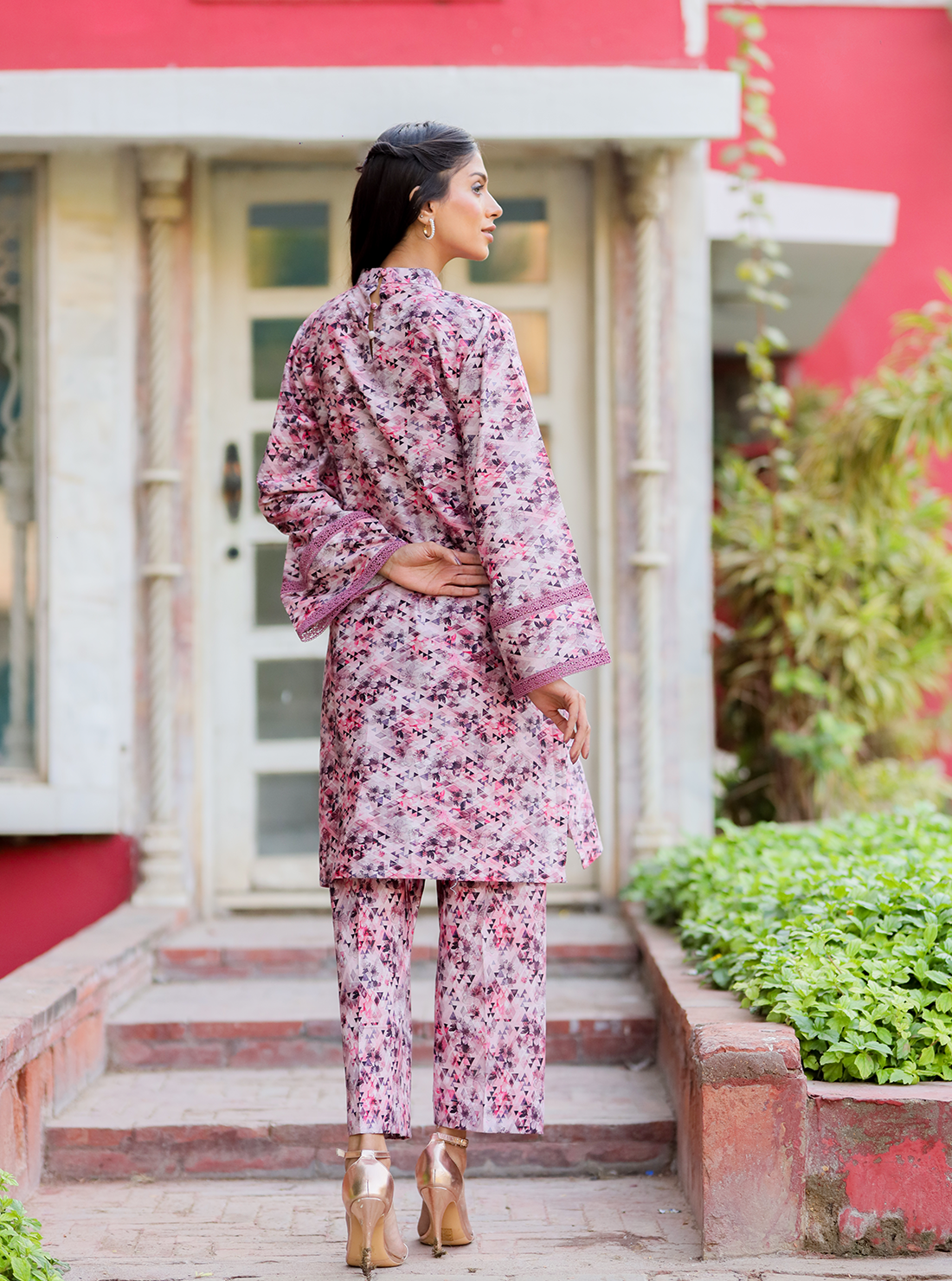 PINK DIMENSION -   2PC Printed Cambric Shirt with Cambric Trouser