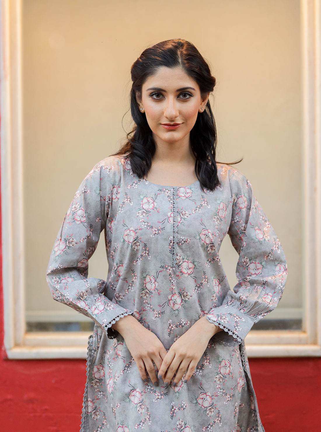 SALVIA - 2PC Printed Cotton Shirt with Cotton Trouser